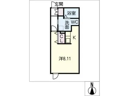 BRANCHE御器所(ワンルーム/3階)の間取り写真