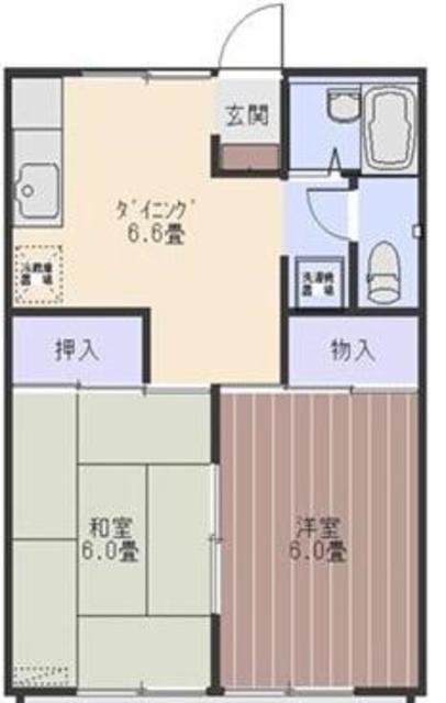エスポワール(2DK/2階)の間取り写真
