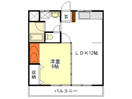 クロスロード(1LDK/3階)の間取り写真