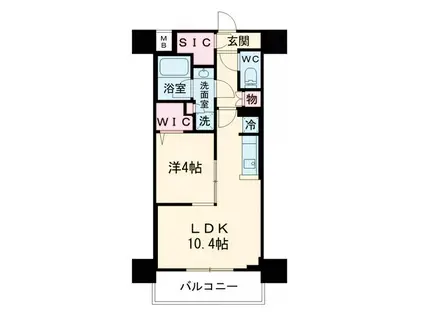 アーバネックス東梅田(1LDK/11階)の間取り写真