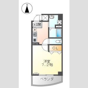 グランソレイユ(1K/2階)の間取り写真