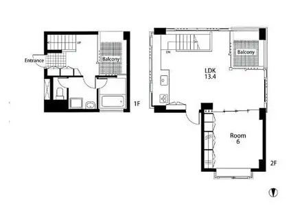 URBANO(1LDK/1階)の間取り写真