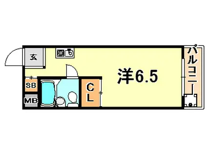 メゾン・ド・エクラン(ワンルーム/1階)の間取り写真