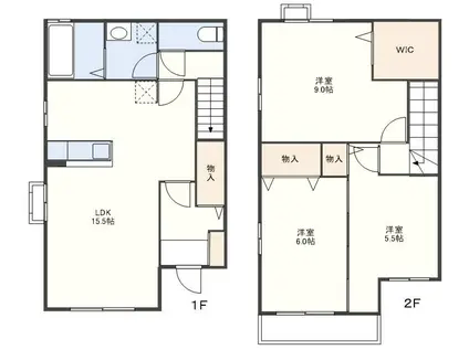 ロイヤルパークB(3LDK/1階)の間取り写真