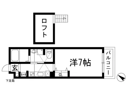 レオパレス清荒神LA1(1K/1階)の間取り写真
