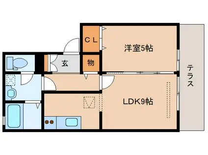 カサグランデ(1LDK/1階)の間取り写真