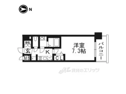 プレサンスTHE KYOTO流雅(1K/2階)の間取り写真