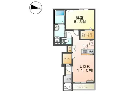 グランコート(1LDK/1階)の間取り写真