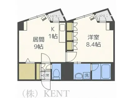 プライムパーク円山公園(1LDK/7階)の間取り写真