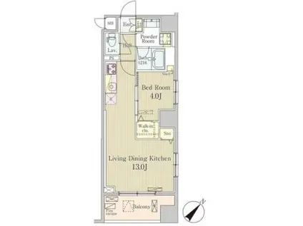 クレール日本橋(1LDK/7階)の間取り写真