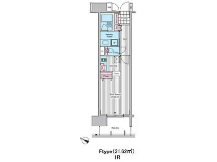 クロスレジデンス東十条(ワンルーム/2階)の間取り写真