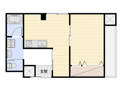 リ・ポーズ21(1DK/7階)の間取り写真