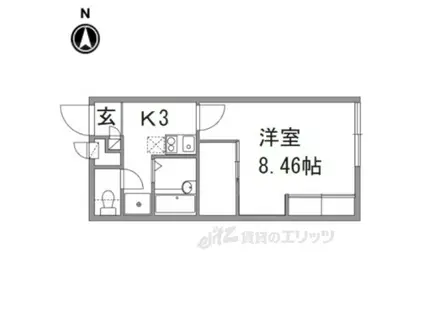 レオパレス かどや(1K/2階)の間取り写真