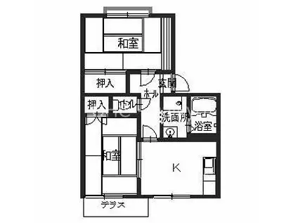 ハイツ左近(2K/1階)の間取り写真