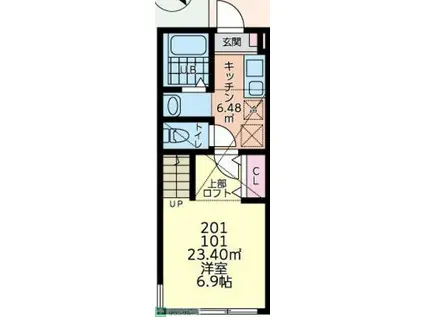IDEAUS橋本弐番館(1K/1階)の間取り写真