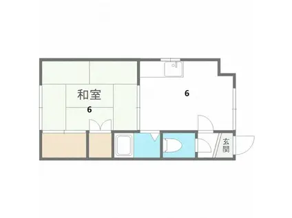 ラ・フォンティーヌ(1DK/1階)の間取り写真