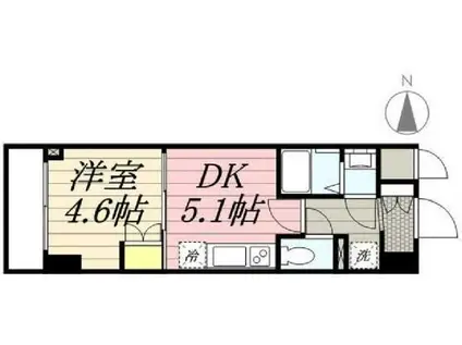 PASEO本所吾妻橋(1DK/4階)の間取り写真