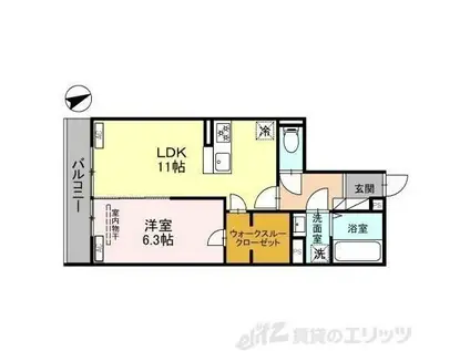 ARCHEIGHT(1LDK/1階)の間取り写真