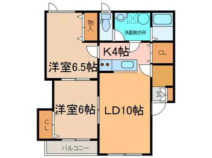 フリーダムA・B(2LDK/1階)の間取り写真