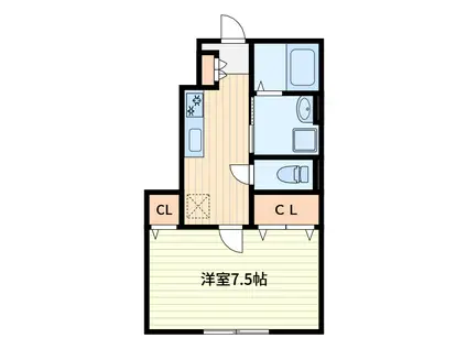 東大泉6丁目アパート(1K/1階)の間取り写真