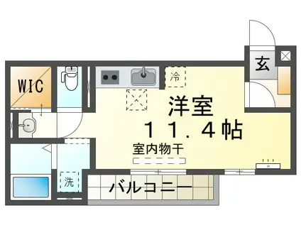シャルマン ヴィオラ(ワンルーム/2階)の間取り写真