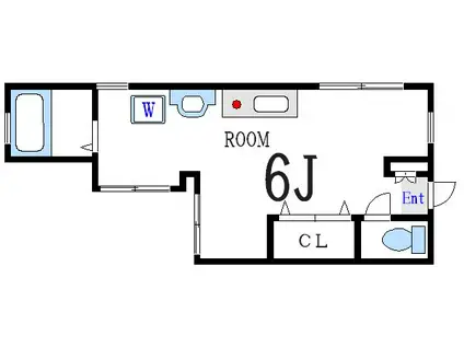 ポワール一之江(ワンルーム/2階)の間取り写真