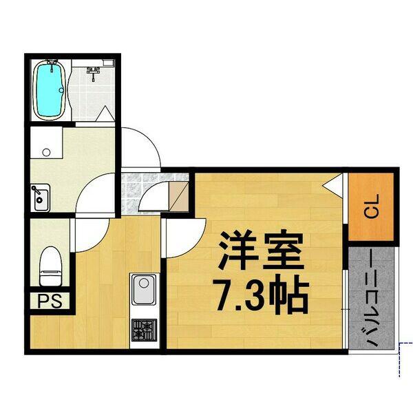 LECOCON弥富III(1K/2階)の間取り写真