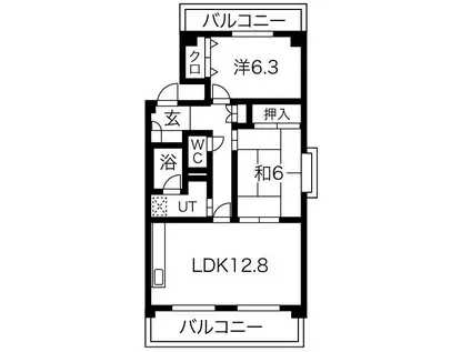 フレグランス春日井(2LDK/2階)の間取り写真