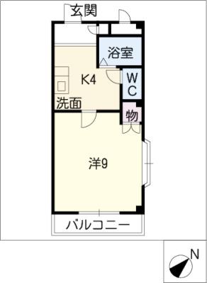 レザンドールII(1K/1階)の間取り写真
