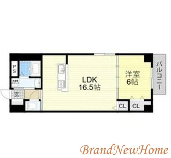 フリーディオ堺BLD(1LDK/4階)の間取り写真