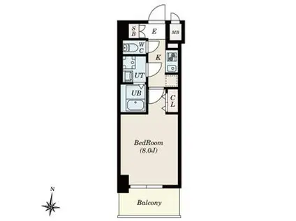S-RESIDENCE堀田ノース II(1K/3階)の間取り写真