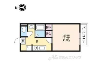 スカイコート(1K/1階)の間取り写真