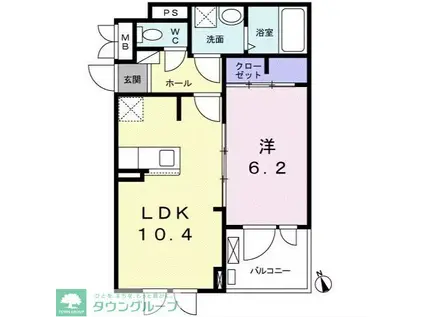 ハイツ フラワー(1LDK/2階)の間取り写真