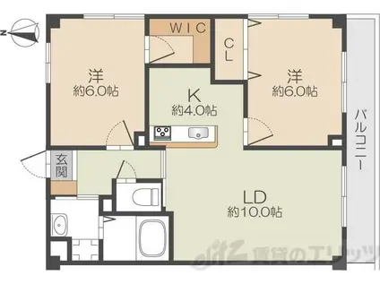 サンルミエール(2LDK/1階)の間取り写真