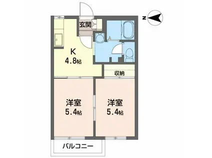 フレグランス・ウィンド(2K/1階)の間取り写真