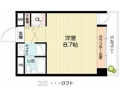 宝殿駅前ヤングパレス(ワンルーム/3階)の間取り写真