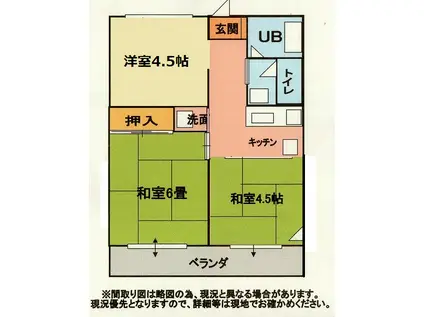 シティハイムタナベA(2DK/2階)の間取り写真