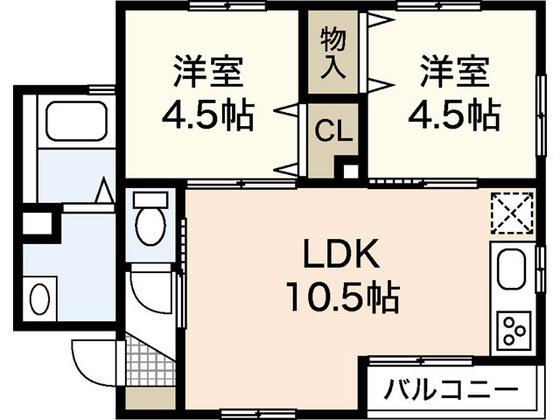 ライフメント伴駅前(2LDK/2階)の間取り写真