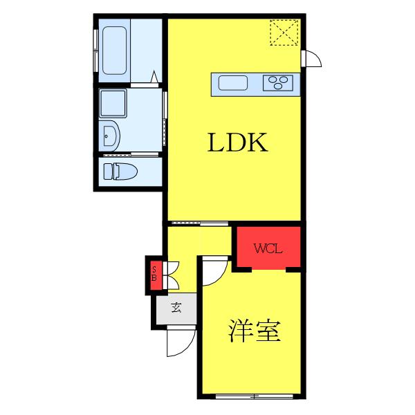 フォレストメゾン恭和II(1LDK/1階)の間取り写真