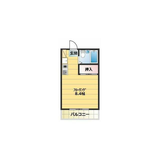 ハイツまいおか(ワンルーム/2階)の間取り写真
