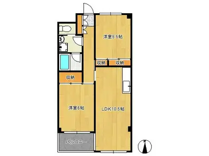 カントリーハウス・鈴木(2LDK/3階)の間取り写真