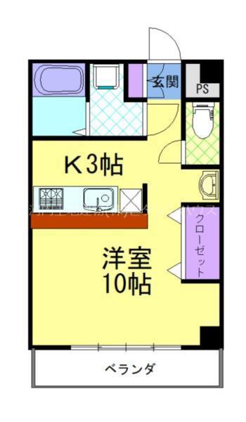 M.GREEN HARMONY(1K/2階)の間取り写真