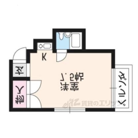 タウンハイツ白川(ワンルーム/3階)の間取り写真