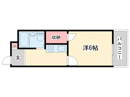 高砂ヨーロピアン4番館(ワンルーム/2階)の間取り写真