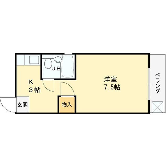 蔵王ハイツ(1K/5階)の間取り写真