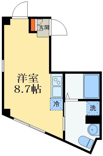 プリーツ千住ノース(ワンルーム/2階)の間取り写真