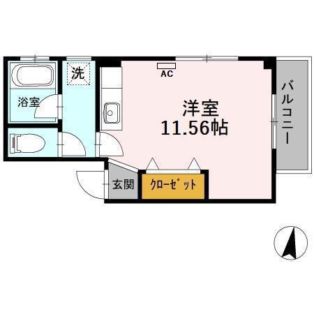 ハピネス本郷II(ワンルーム/1階)の間取り写真