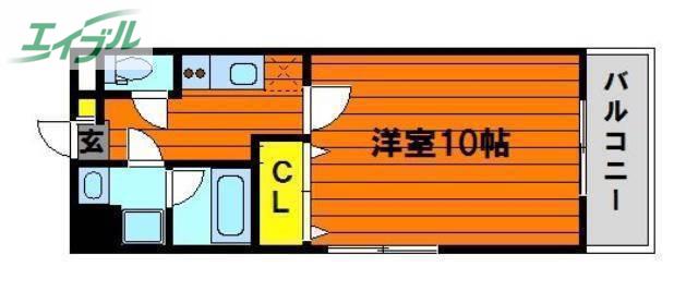 アーバンパレス医大南(1K/4階)の間取り写真