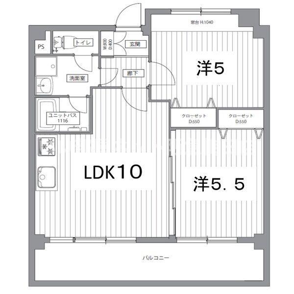 ハイグレードマンション鷺洲(2LDK/9階)の間取り写真