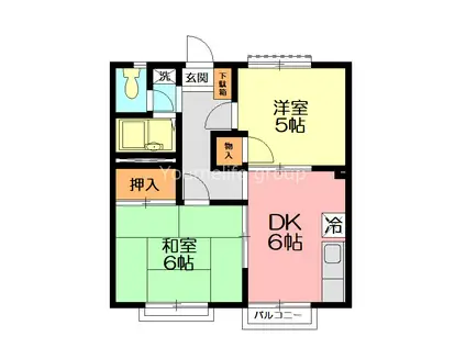 エステートピアひばりヶ丘(2DK/2階)の間取り写真